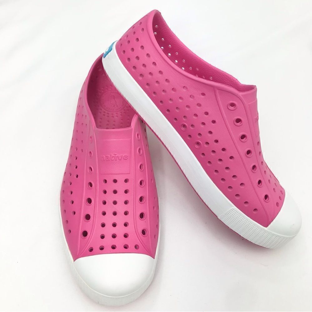 Native Jefferson Pink Hollywood Perforated Rubber Sneaker Casual Shoes